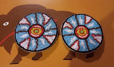2x Indianische Perlen Rosetten ca. 11cm Native American