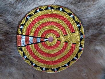 Perlenrosette, 18cm, Southern Cheyenne, Tepee Ornament, Beadwork, lazy Stich