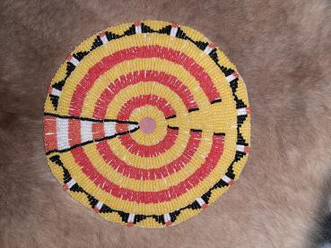 Perlenrosette, 18cm, Southern Cheyenne, Tepee Ornament, Beadwork, lazy Stich