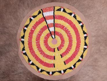 Perlenrosette, 18cm, Southern Cheyenne, Tepee Ornament, Beadwork, lazy Stich