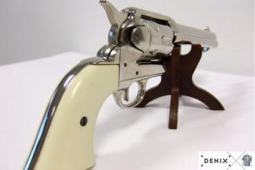 45er Colt Peacemaker, nickelf. m. Griffmuld