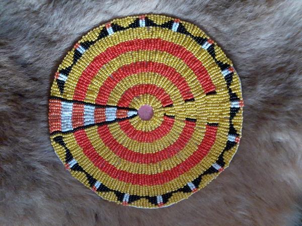 Perlenrosette, 18cm, Southern Cheyenne, Tepee Ornament, Beadwork, lazy Stich