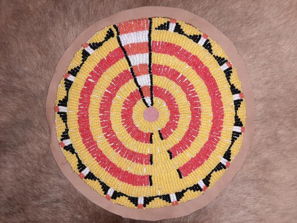 Perlenrosette, 18cm, Southern Cheyenne, Tepee Ornament, Beadwork, lazy Stich