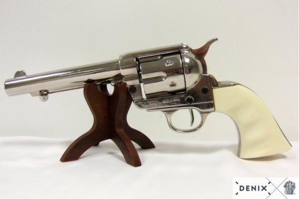 45er Colt Peacemaker, nickelf. m. Griffmuld