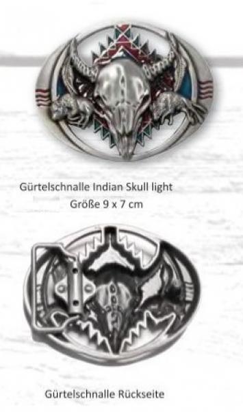 Gürtelschnalle Indian Skull light
